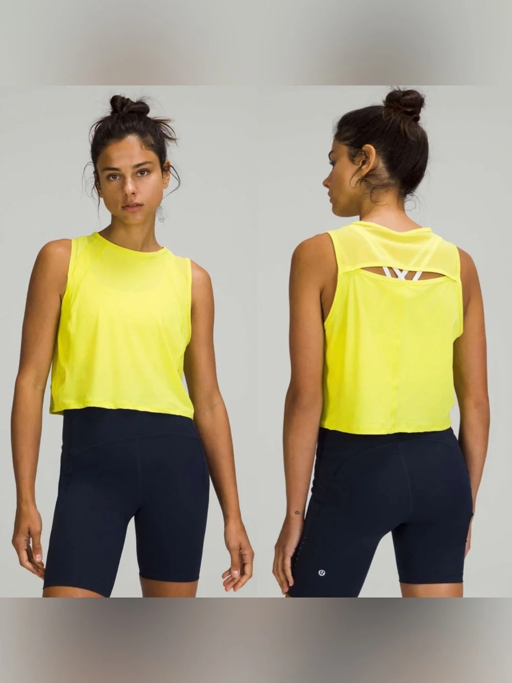 Lululemon Sculpt Tank Top Cropped Yellow Serpentine Size 4 NWT
